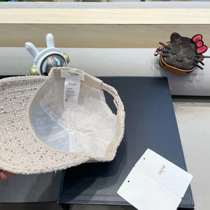 BASEBALL CAP MODEL 650506 IN BEIGE TEXTURED SPARKLE FABRIC