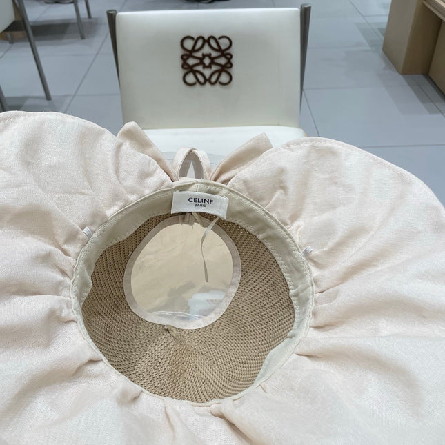 WIDE BRIM HALF HEAD HAT MODEL 650678 IN DARK BEIGE MESH FABRIC