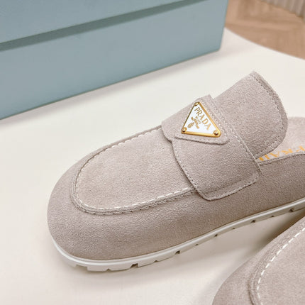 PRA SABOTS MULES LIGHT GRAY SUEDE