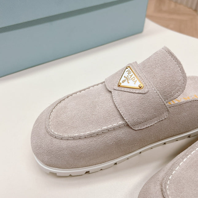 PRA SABOTS MULES LIGHT GRAY SUEDE