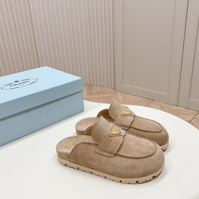 PRA SABOTS MULES LIGHT BROWN SUEDE