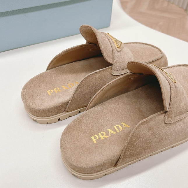 PRA SABOTS MULES LIGHT BROWN SUEDE