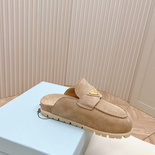PRA SABOTS MULES LIGHT BROWN SUEDE