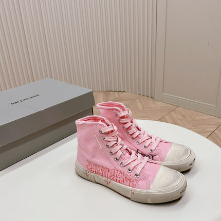 HIGH-TOP SNEAKERS GRAFFITI IN PINK CANVAS