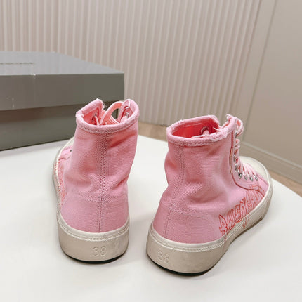 HIGH-TOP SNEAKERS GRAFFITI IN PINK CANVAS