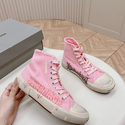 HIGH-TOP SNEAKERS GRAFFITI IN PINK CANVAS