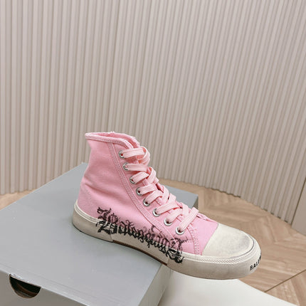 HIGH-TOP SNEAKERS GRAFFITI IN PINK CANVAS