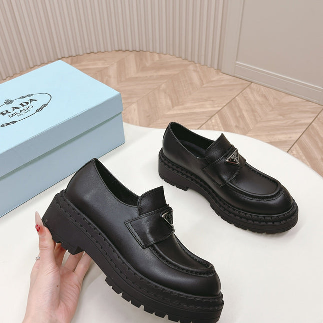 PRA BRUSHED MONOLITH LOAFERS BLACK CALFSKIN