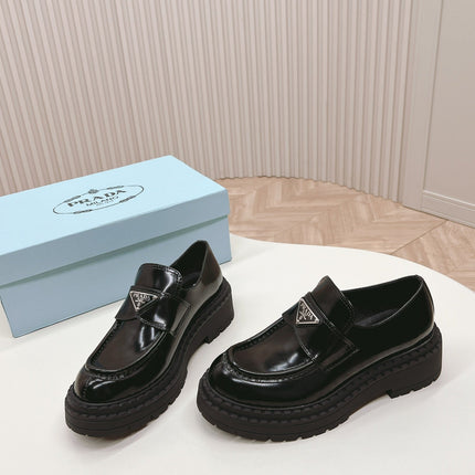 PRA BRUSHED MONOLITH LOAFERS GLOSSY BLACK CALFSKIN