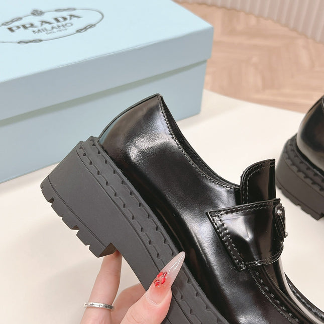 PRA BRUSHED MONOLITH LOAFERS GLOSSY BLACK CALFSKIN