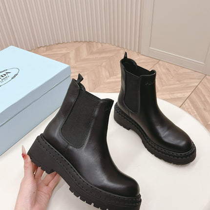 PRA BRUSHED BOOTIES BLACK CALFSKIN