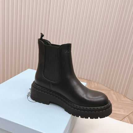 PRA BRUSHED BOOTIES BLACK CALFSKIN