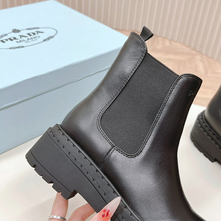 PRA BRUSHED BOOTIES BLACK CALFSKIN