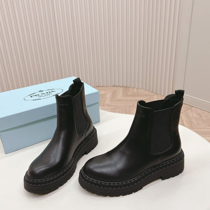 PRA BRUSHED BOOTIES BLACK CALFSKIN