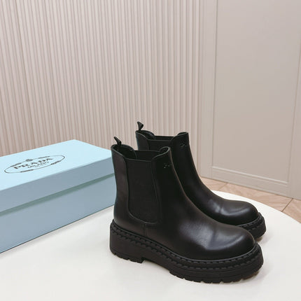 PRA BRUSHED BOOTIES BLACK CALFSKIN