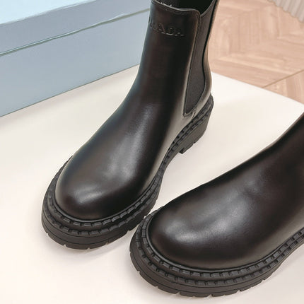 PRA BRUSHED BOOTIES BLACK CALFSKIN