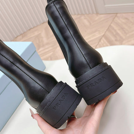 PRA BRUSHED BOOTIES BLACK CALFSKIN