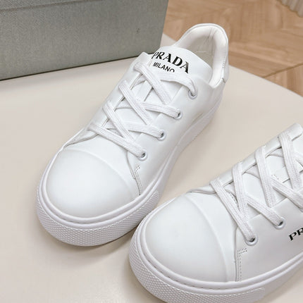 PRA LOGO OUTLET BASIC SNEAKERS WHITE CALFSKIN