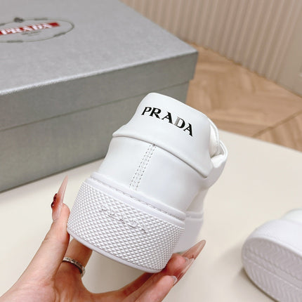 PRA LOGO OUTLET BASIC SNEAKERS WHITE CALFSKIN