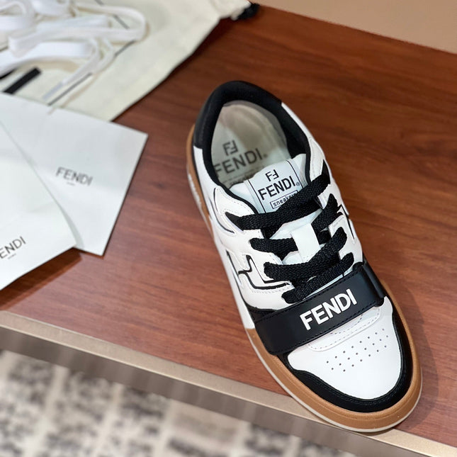 FENDI MATCH IN WHITE MIX BLACK AND BROWN CALFSKIN