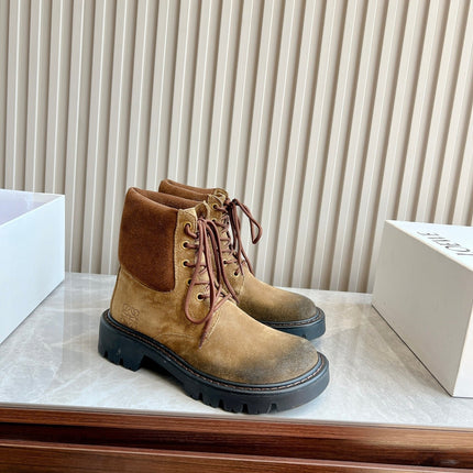 LW SIERRA COMBAT BOOT BROWN AND BLACK SUEDE