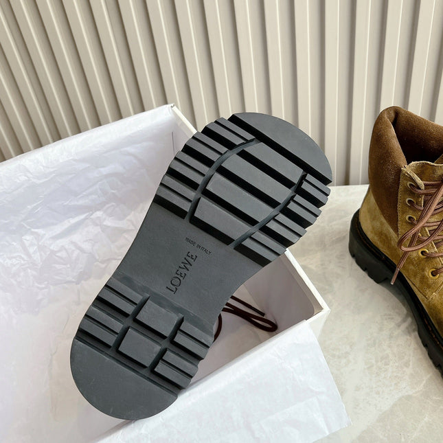 LW SIERRA COMBAT BOOT BROWN AND BLACK SUEDE