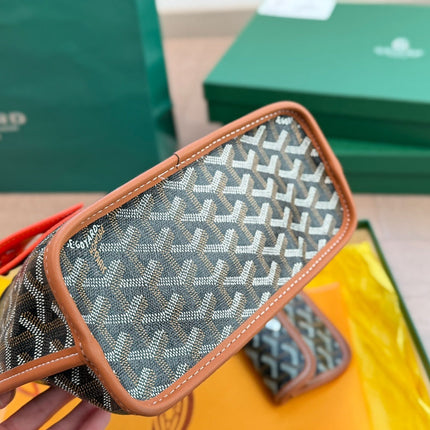 ANJOU MINI BAG 21 IN BROWN GOYARDINE CANVAS AND CALFSKIN