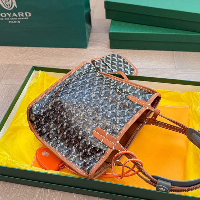 ANJOU MINI BAG 21 IN BROWN GOYARDINE CANVAS AND CALFSKIN