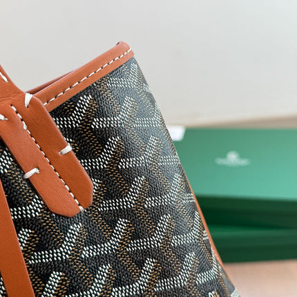 ANJOU MINI BAG 21 IN BROWN GOYARDINE CANVAS AND CALFSKIN