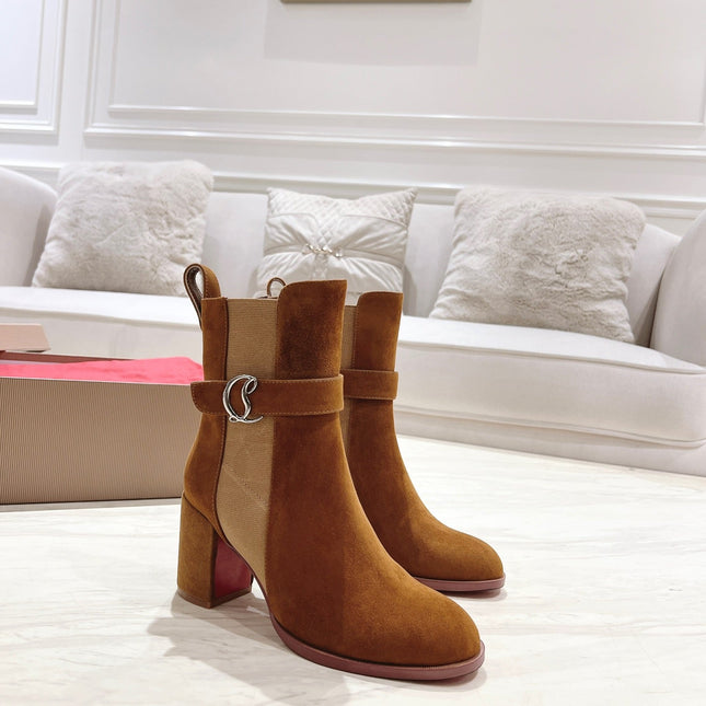 CL ANKLE BOOTS 70MM IN BROWN SUEDE