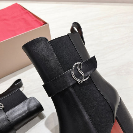 CL ANKLE BOOTS 70MM IN BLACK CALFSKIN