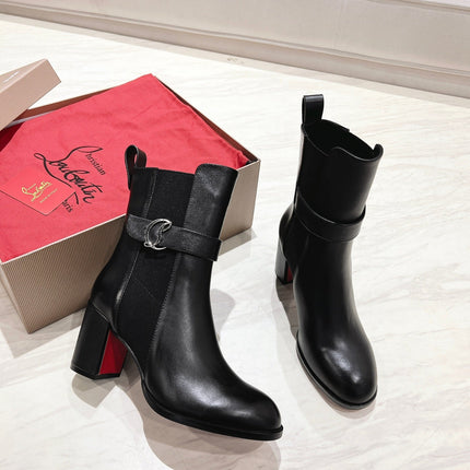 CL ANKLE BOOTS 70MM IN BLACK CALFSKIN