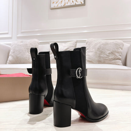 CL ANKLE BOOTS 70MM IN BLACK CALFSKIN