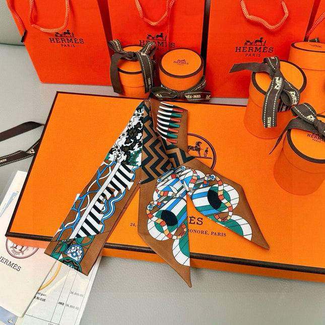 HERMES 25S SILK NECKERCHIEF 86 IN SILK 714345