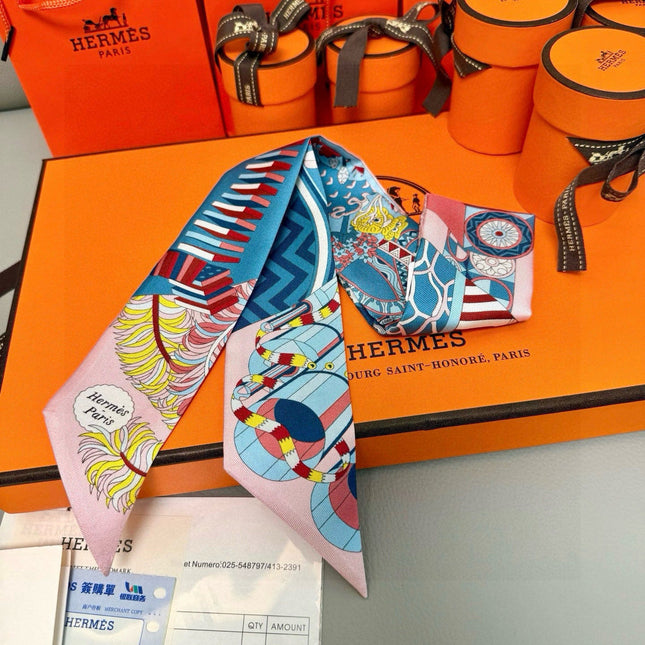 HERMES 25S SILK NECKERCHIEF 86 IN SILK 714346