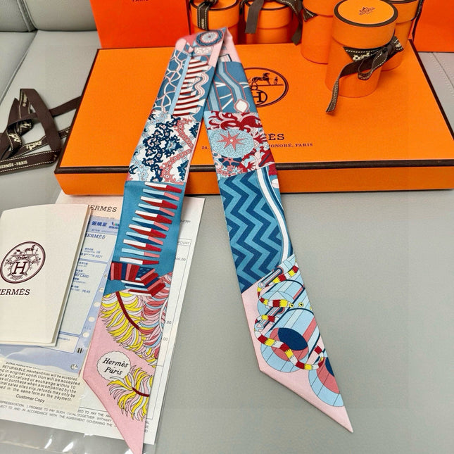 HERMES 25S SILK NECKERCHIEF 86 IN SILK 714346