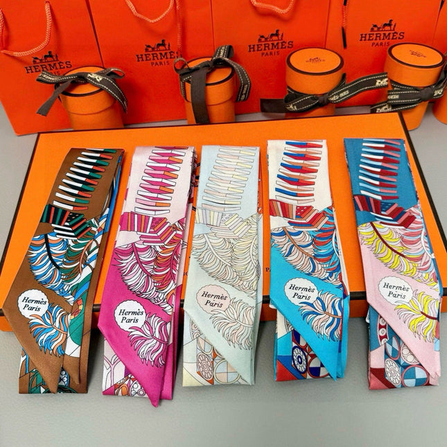 HERMES 25S SILK NECKERCHIEF 86 IN SILK 714346