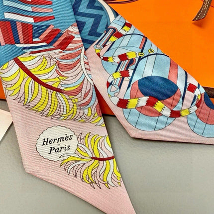 HERMES 25S SILK NECKERCHIEF 86 IN SILK 714346