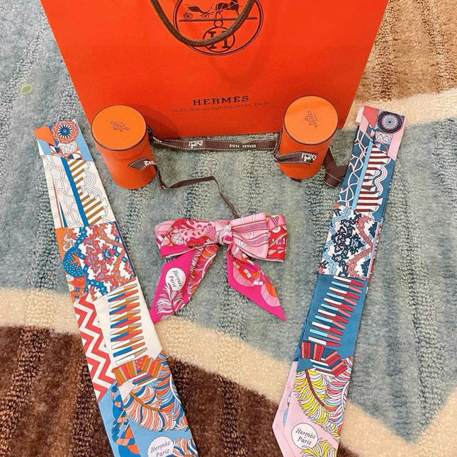 HERMES 25S SILK NECKERCHIEF 86 IN SILK 714347