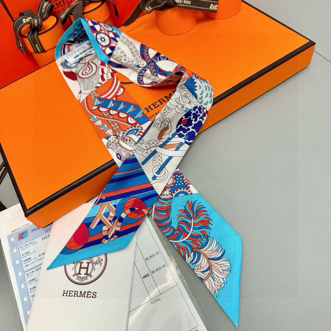 HERMES 25S SILK NECKERCHIEF 86 IN SILK 714348