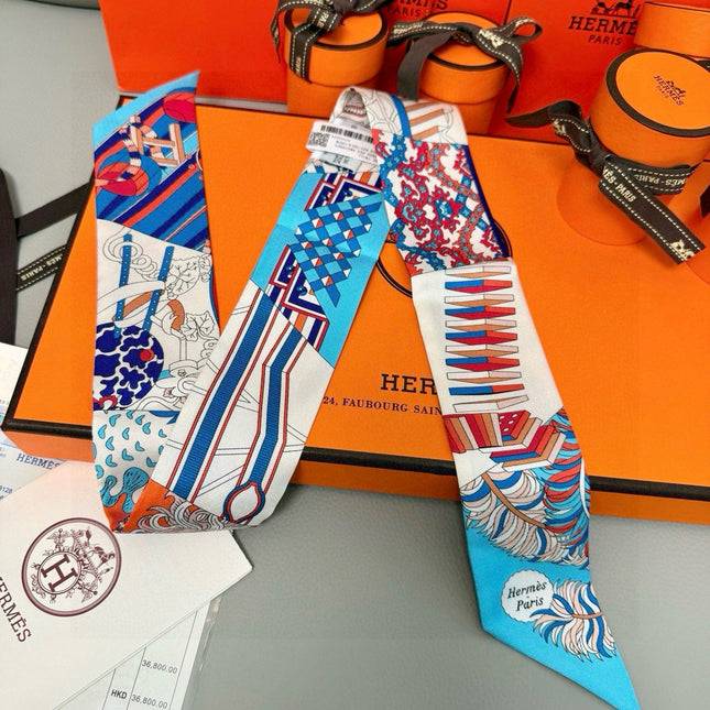 HERMES 25S SILK NECKERCHIEF 86 IN SILK 714348