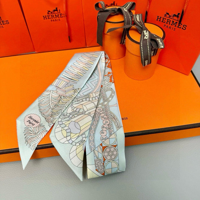 HERMES 25S SILK NECKERCHIEF 86 IN SILK 714349