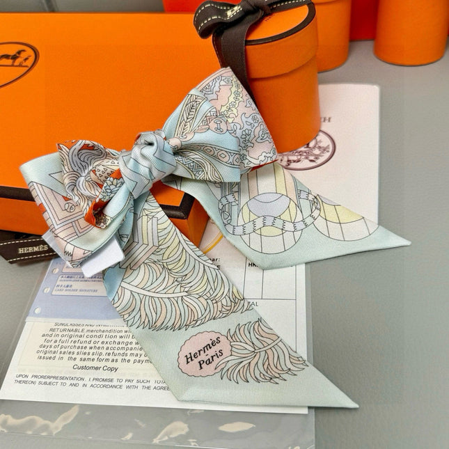 HERMES 25S SILK NECKERCHIEF 86 IN SILK 714349