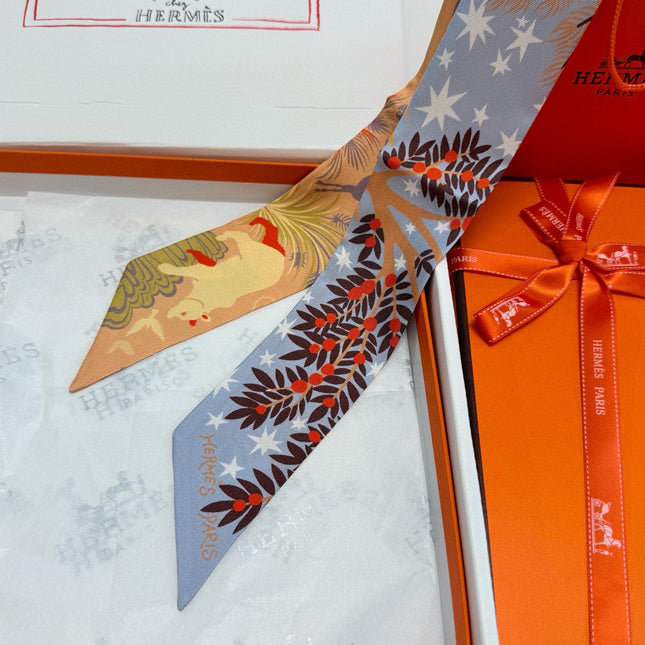 HERMES 25S SILK NECKERCHIEF 86 IN SILK 714350