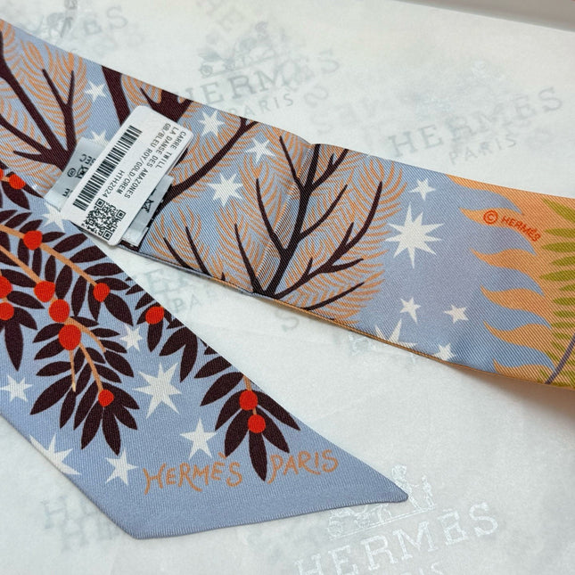 HERMES 25S SILK NECKERCHIEF 86 IN SILK 714350