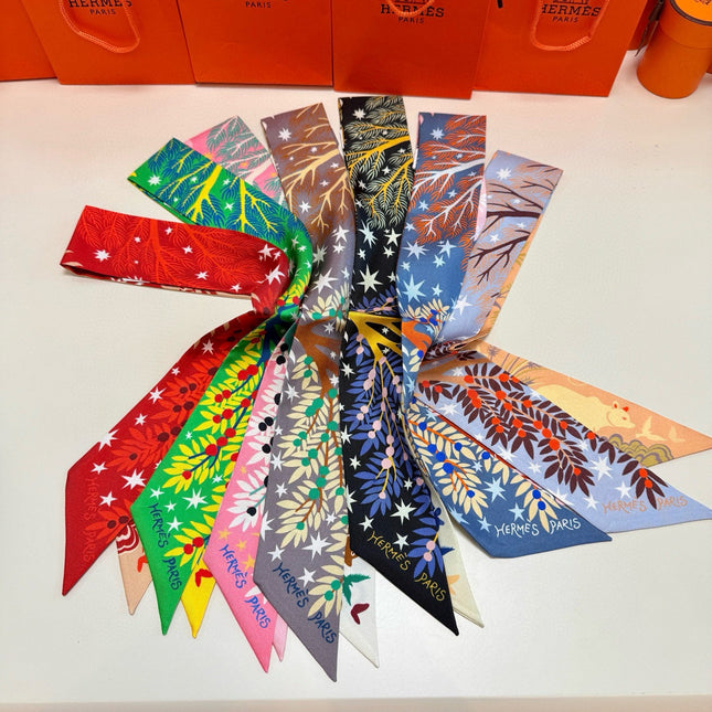 HERMES 25S SILK NECKERCHIEF 86 IN SILK 714350