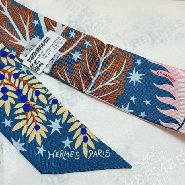 HERMES 25S SILK NECKERCHIEF 86 IN SILK 714351