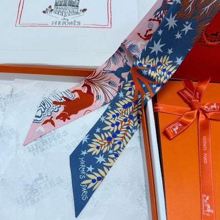 HERMES 25S SILK NECKERCHIEF 86 IN SILK 714351