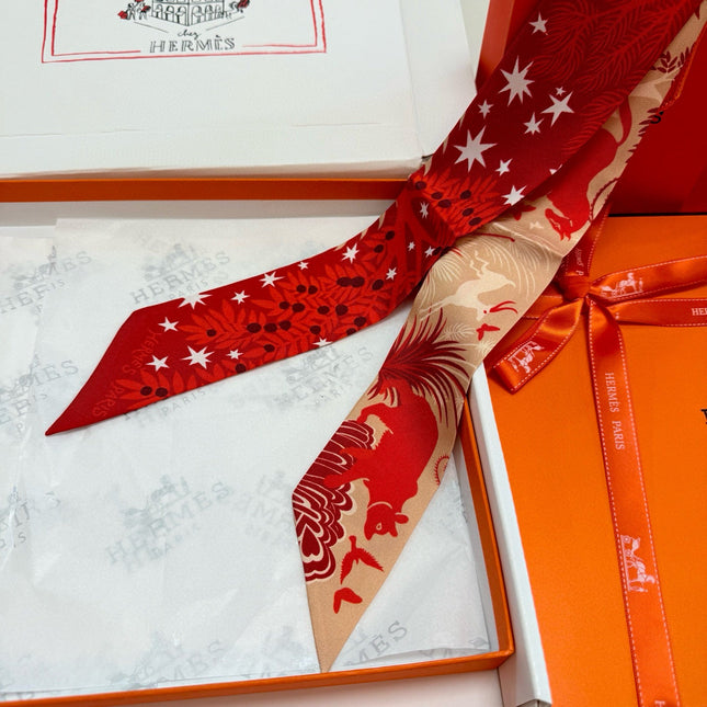 HERMES 25S SILK NECKERCHIEF 86 IN SILK 714352