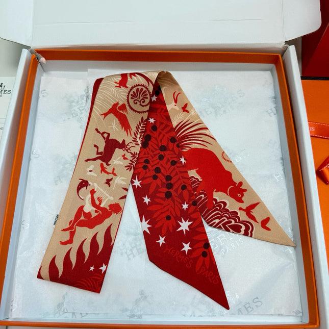 HERMES 25S SILK NECKERCHIEF 86 IN SILK 714352